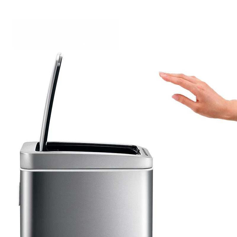 سلة مهملات ضيقة تحريضية ذكية، مصنوعة من الفولاذ المقاوم للصدأ المنزلي، المطبخ، غرفة المعيشة، المرحاض، كراك الحمام المقاوم للماء #1