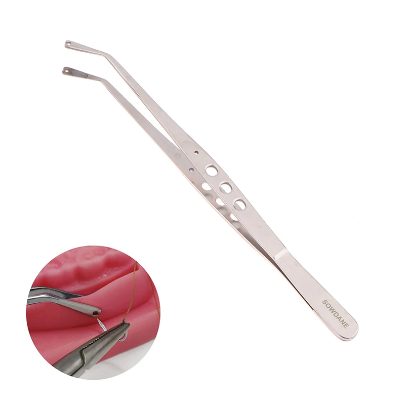 

Dental Surgical Operation Stitching Tweezer College Tweezers Cotton Dressing Forcep Slots Tip Serrated Tip Oral Care