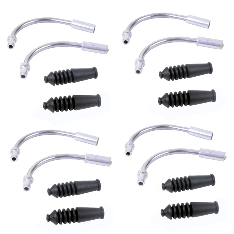 8 Pcs Bicycles V Brake Pipe Bike V-Brake Noodles and Boot Set Bend Tube Brake Guide Pipe Cable Bike Accessories Durable