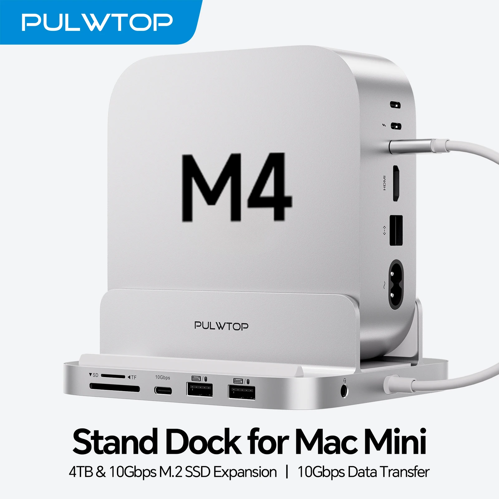 

Док-станция PLWTOP Mac Mini M4 с корпусом M.2 SSD, USB A/C 3,2 10 Гбит/с, USB A 2.0, SD/TF, аудио для Mini M4 / M4 Pro 2024
