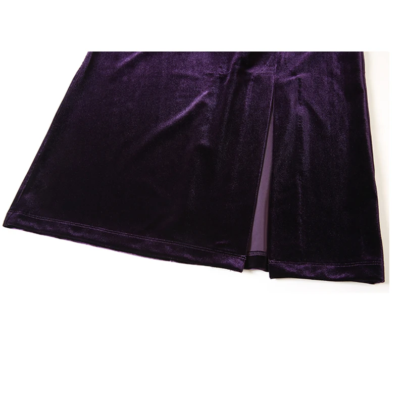 Vestido de mujer de terciopelo de seda natural pura, ropa de mujer de moda elegante y lujosa para ocasiones informales de negocios, suave y suave.