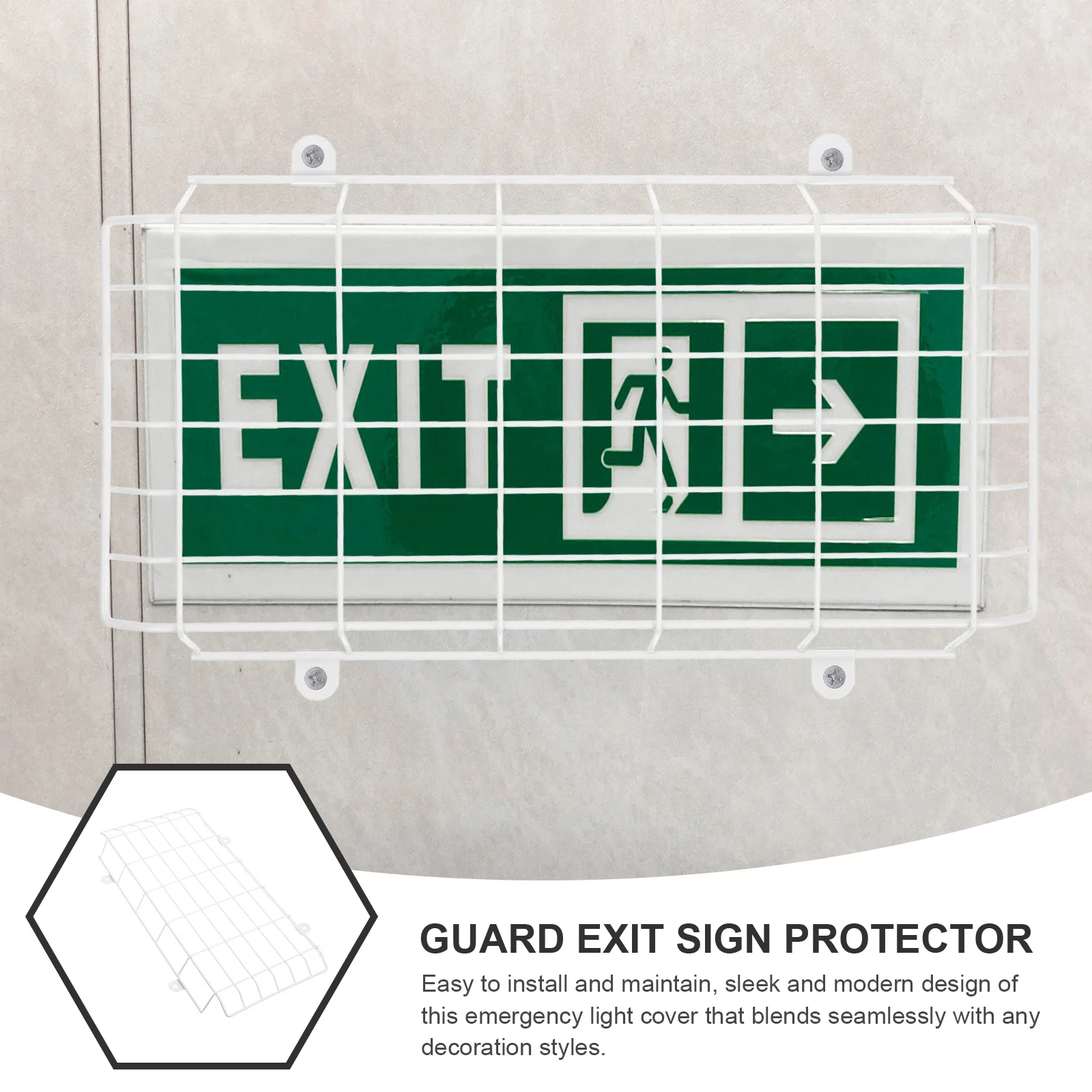 الفولاذ المقاوم للصدأ الغطاء الواقي لضوء الطوارئ الحائط سلك الحرس خروج علامة قفص معدني تركيبة إضاءة درع #1