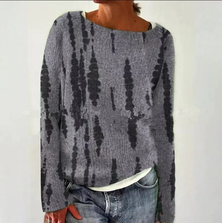 Harajuku Sweater Men's Y2K Knitted Printing Sweater Men's Wool Pullover Men's Retro Knitted Color Block Tops