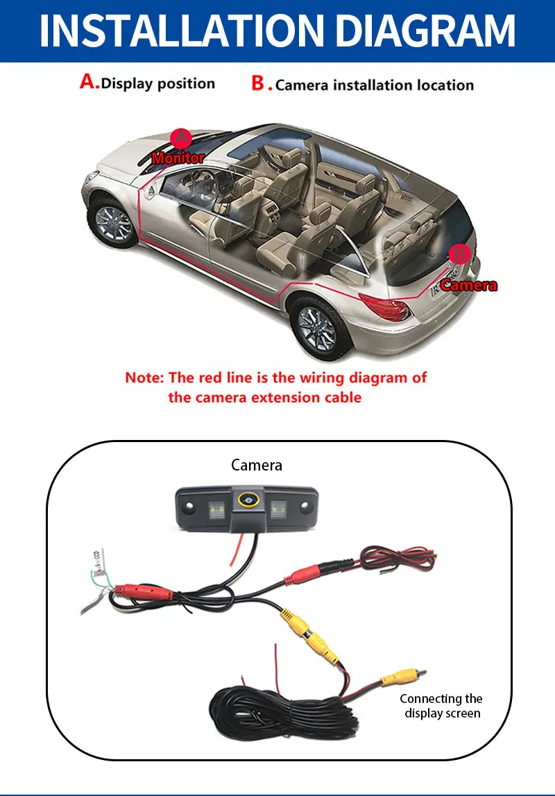 AHD Auto Reverse Backup Kamera Für Subaru Forester SG SH 2003-2008 2009 2010 2011 2012 2013 Impreza MK3 WRX limousine Outback – Detail 13