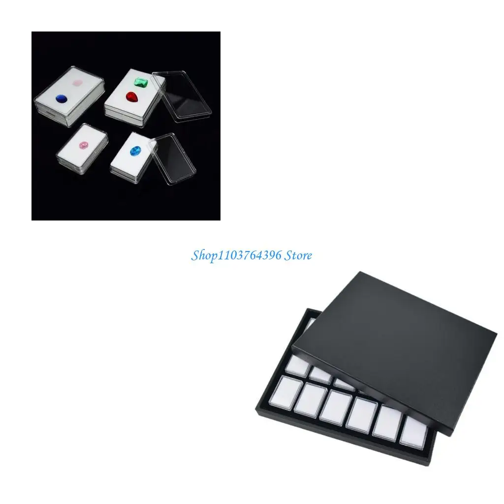 

Органайзер для хранения драгоценных камней, 18-слотовая витрина для ювелирных изделий и предметов коллекционирования с крышкой,