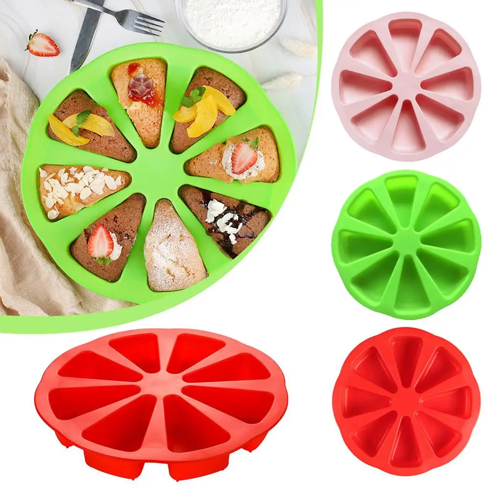 8 Grids Silicone Cake Mold Shape Kitchen Pizza Bread Cake Diy Accessories Molds Plate Non-stick Baking Bakeware Pa U9t5