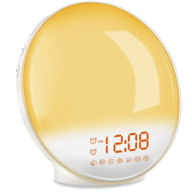 

Smart Sunrise Alarm Clock with RGB Night Light FM Radio Sleep Light USB Powered Light Emitting Diode Display