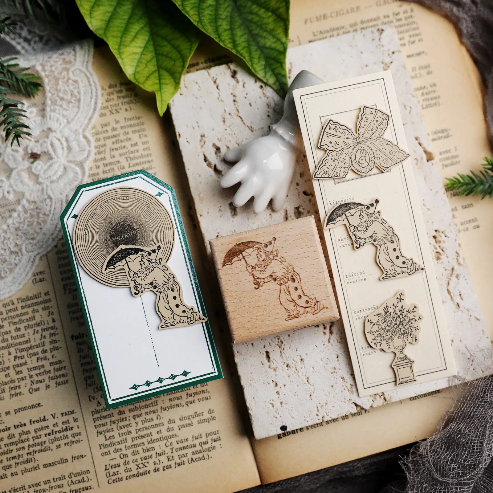 

Соль универсальный деревянный штамп DIY светлый ретро европейский и американский стиль [ретро-время рябь] бук печать