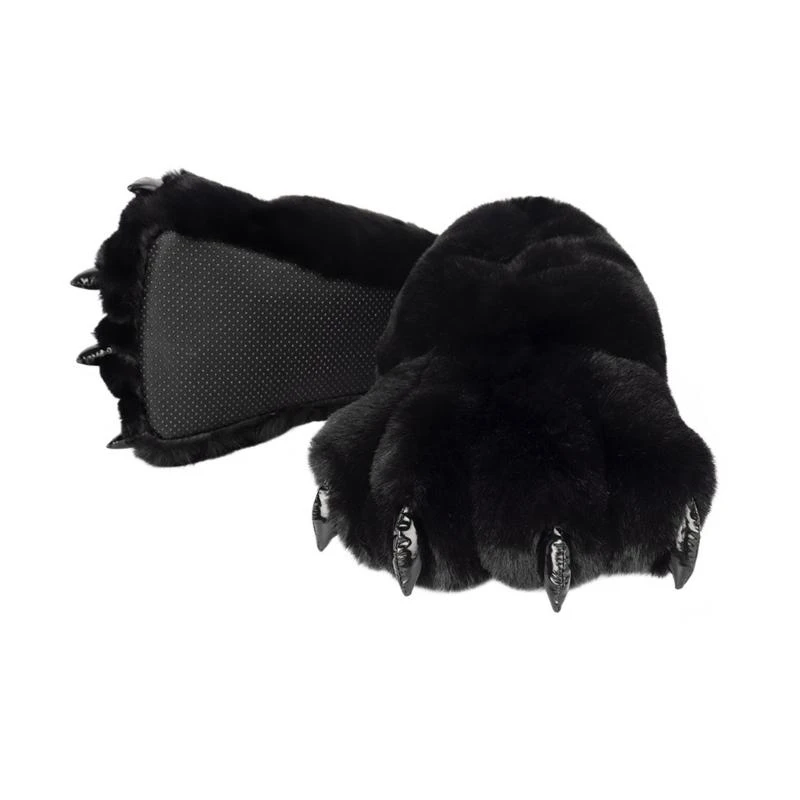 

R1WE Animal Paws Slippers плюшевые теплые дома с закрытыми туфлями смешные пушистые когти тапочки новинка животных лапы для для