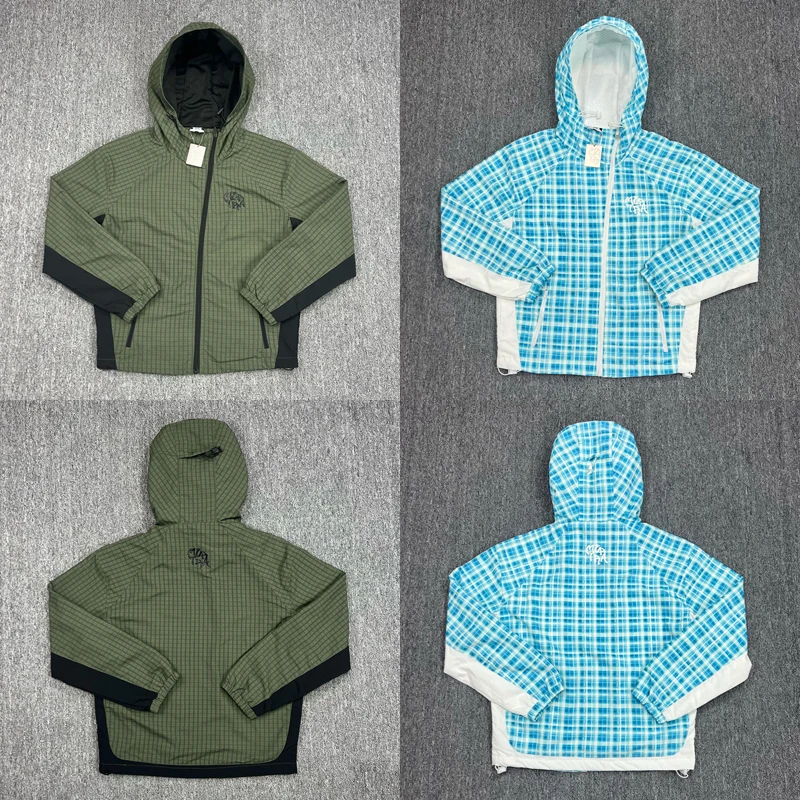 

Новое американское модное пальто Mertra, клетчатая куртка с диагональной молнией, классические уличные куртки с капюшоном и логотипом, осенние повседневные топы