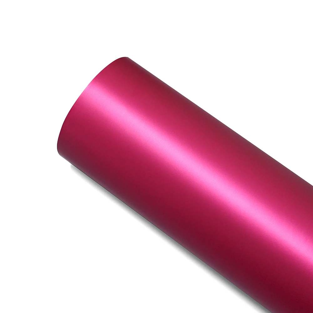 

Matte Satin Ice Film Rose Red Vinyl Film Bubble Free Auto Decals Car Wrapping Film PET Sticker Car Accessories Exterior Interior