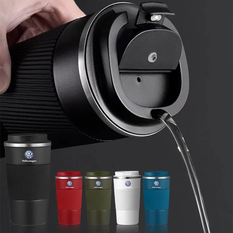 

Car Vacuum Flasks Coffee Cup Travel Portable Insulated Bottles For Volkswagen VW Passat Polo Golf Beetle Caddy T5 Up Eos Sticker