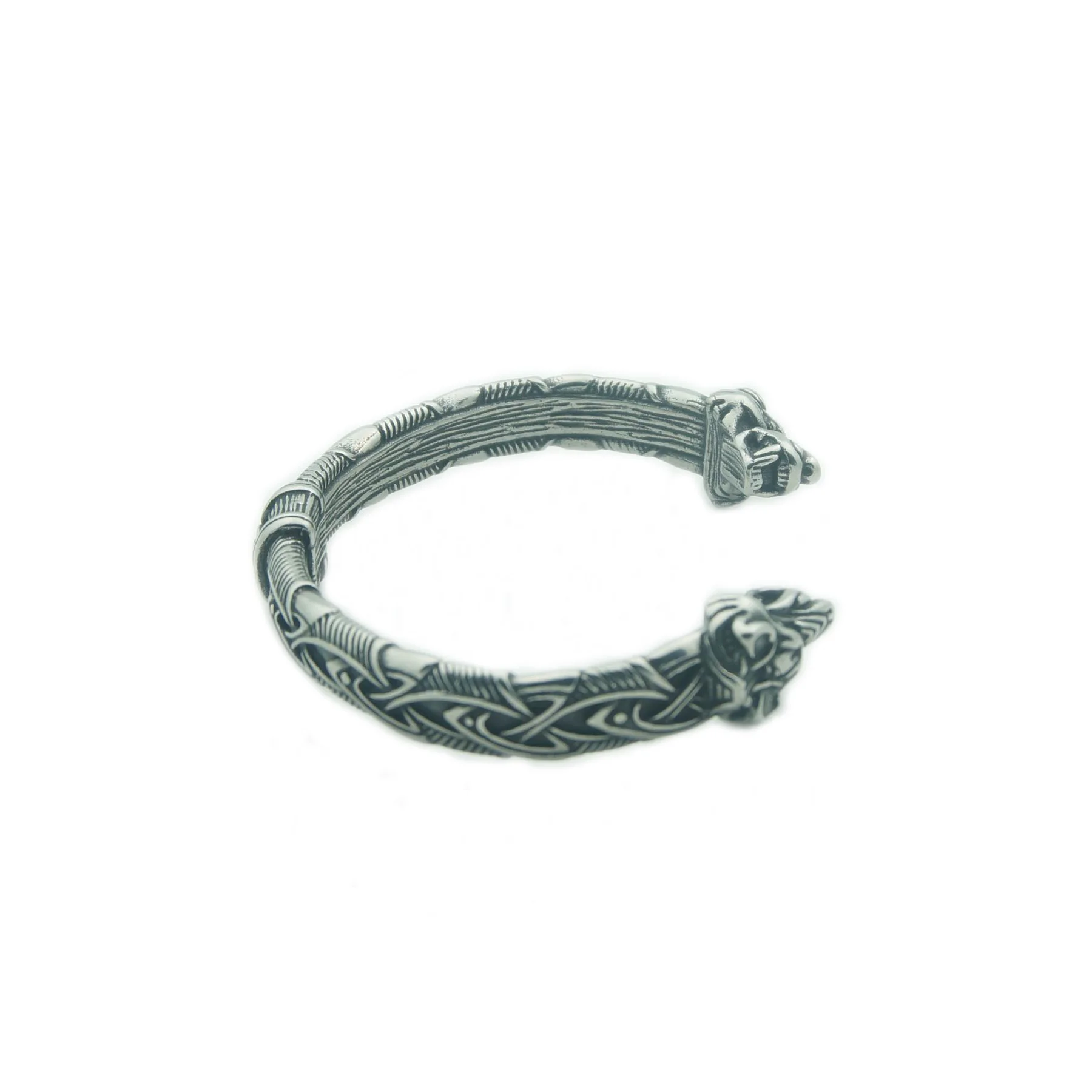 Stainless Steel Viking  Wolf Bracelet Fenrir Arm Ring Norse Cuff Celtic Nordic Thor Odin Mjolnir  Scandinavian Bangle