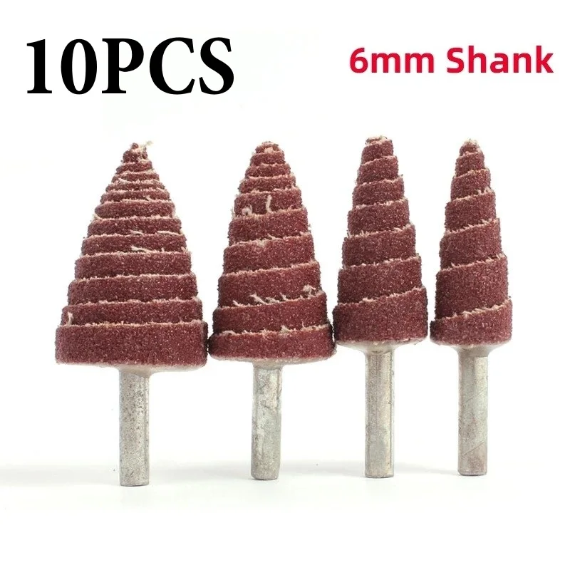 

10 шт. 15/20/25/30 мм шлифовальная головка, наждачная бумага, конический конус, шлифовальная головка, лепестковые полировальные диски для вращающегося инструмента Dremel