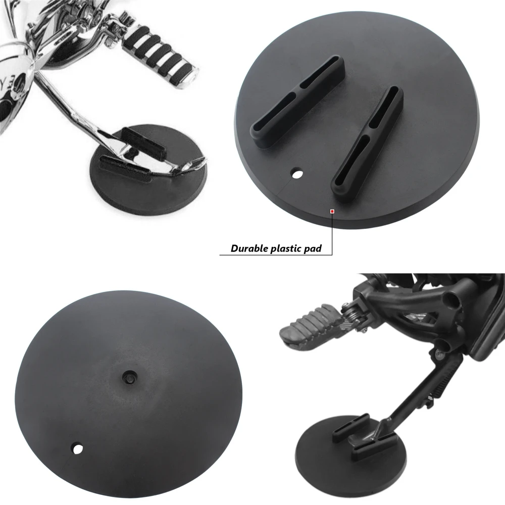 Motorcycle Side Kickstand Pads Side Stand Jiffy Stand Coaster Pad Puck For Harley Touring Sportster 883 Dyna Sidestand Kickstand