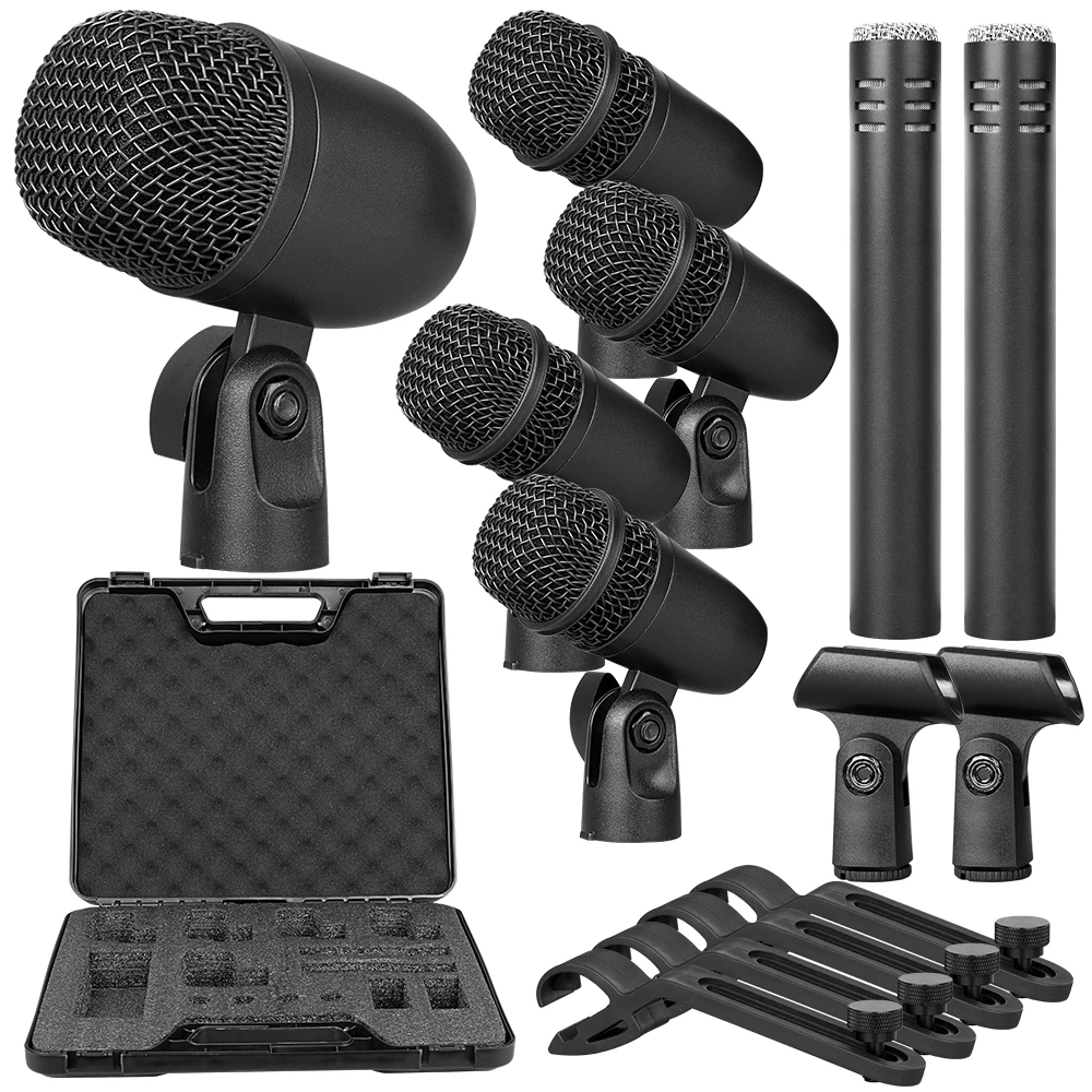 GM7 Factory Direct Sales 7 Pieces Musical Instrument Mic Metal Wired Dynamic Drum Mic For Stage Show