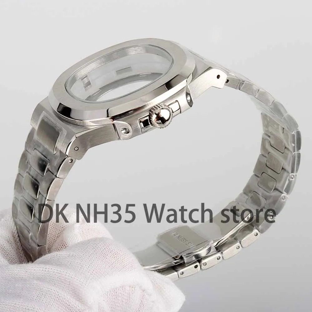 For Modified Nautilus Case NH35 NH36 NH38 Automatic Movement fit 30.5mm Dial Square Watch Case 316L Stainless steel Waterproof