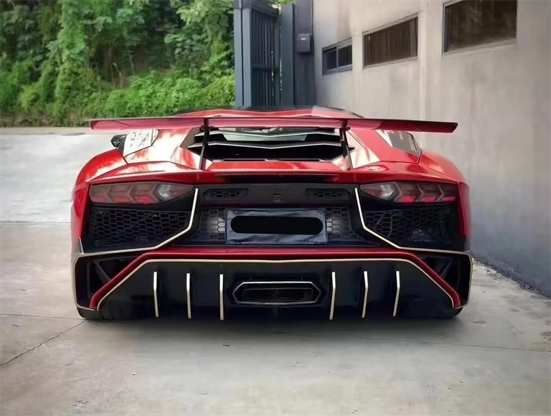 for Aventador LP700 720 750 Upgraded SV Model New Semi Carbon Fiber Rear Bumper Body Kit with Screws Included 6