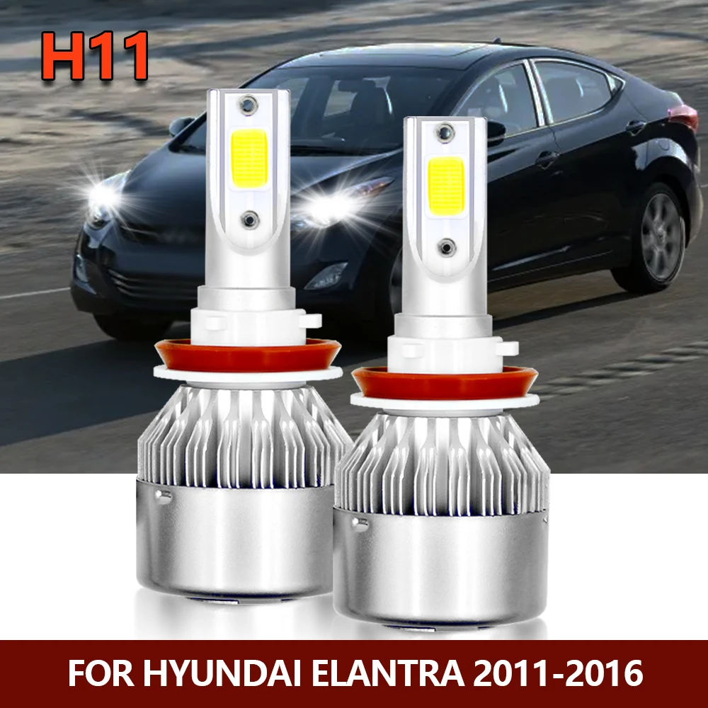 

2x LED Headlight Bulbs H11 H9 H8 Low Beam Light Front Headlamp Auto Lamp For HYUNDAI Elantra 2011 2012 2013 2014 2015 2016