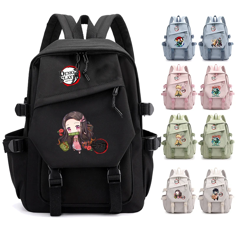 

Anime Demon Slayer School Bag Backpack Storage Bag Cute Pencil Case Teen Girl Boy Large Capacity Rucksack Gift for Kid