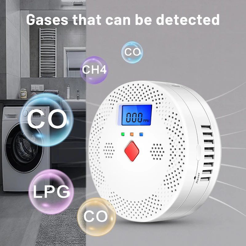 Tuya WiFi Smart Carbon Monoxide Detector Alarm 85dB Sound Warning LCD Digital Display Home Indoor CO Sensor Poisoning Siren