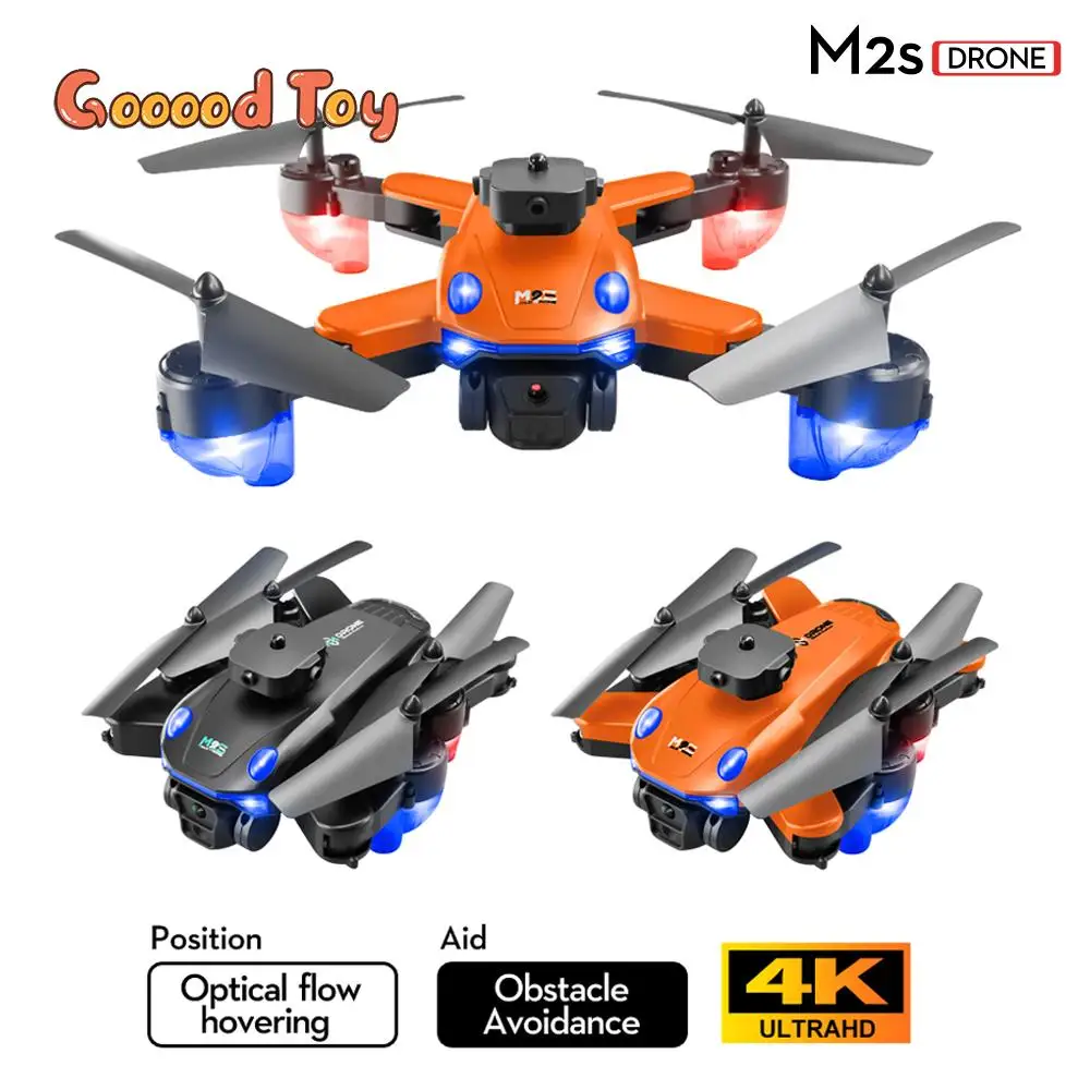 โดรนควบคุมระยะไกลแบบ M2S 8K กล้องคู่ UAV การหลีกเลี่ยงสิ่งกีดขวางในลื่นไหลด้วยแสงคอปเตอร์สี่ใบพัดโดรน RC 6แกนโหมดไร้หัว