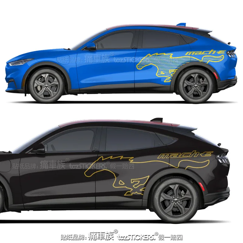Car Vinyl sticker body exterior decoration personalized custom sports decal accessories FOR Ford Mach-E