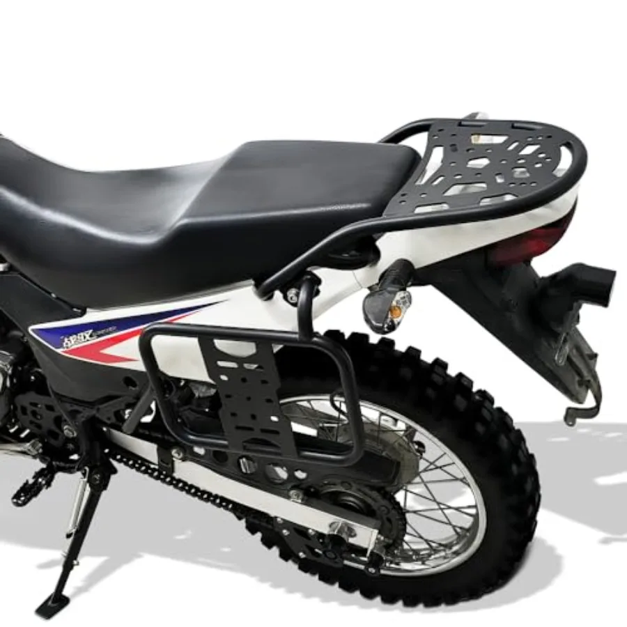 Gepäckträger hinten, kompatibel mit XR150L Motorrad 20142024, für verbesserte Frachtkapazität und Satteltaschenunterstützung, langlebiges Metall Co