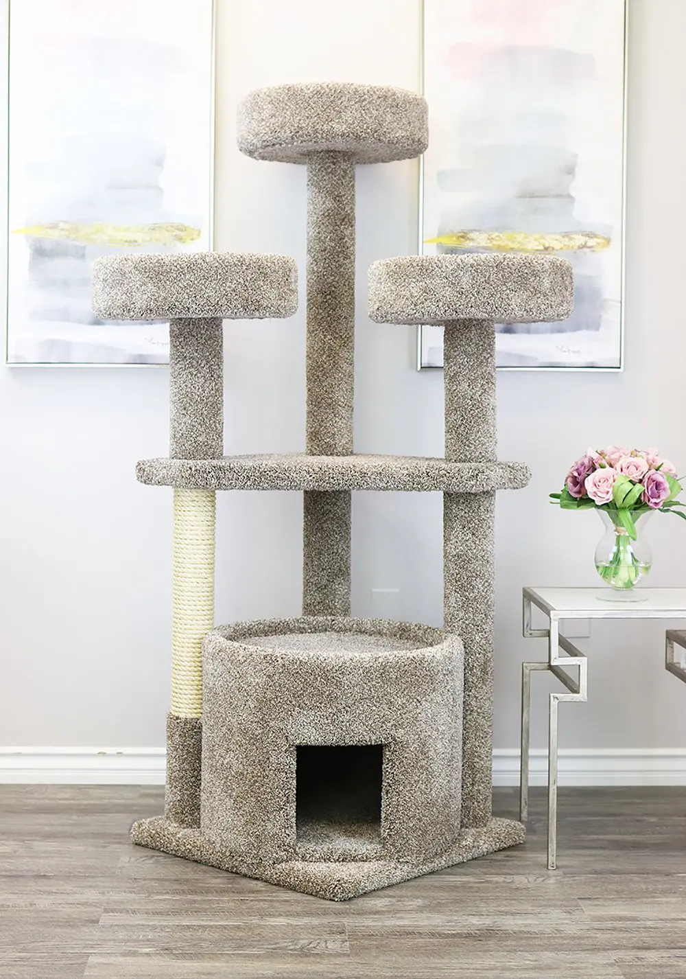

Neutral Maine Coon Cat Tree Tower Condo Scratching Posts Plush Perches Heavy Duty Large Cats Indoor Home, Customized