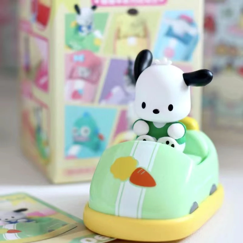 Genuine MINISO Sanrio Characters Bumper Car Series Blind Box cute Hello Kitty My Melody Kuromi Cinnamonroll Desktop Ornament