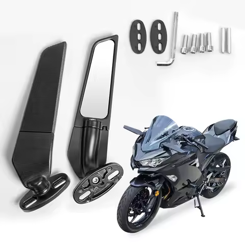 For Honda CBR1000RR Ducati Panigale 1199 Yamaha GSXR YZF R125 ZX6R Motorcycle Wind Wing Adjustable Rotating Rearview Mirror