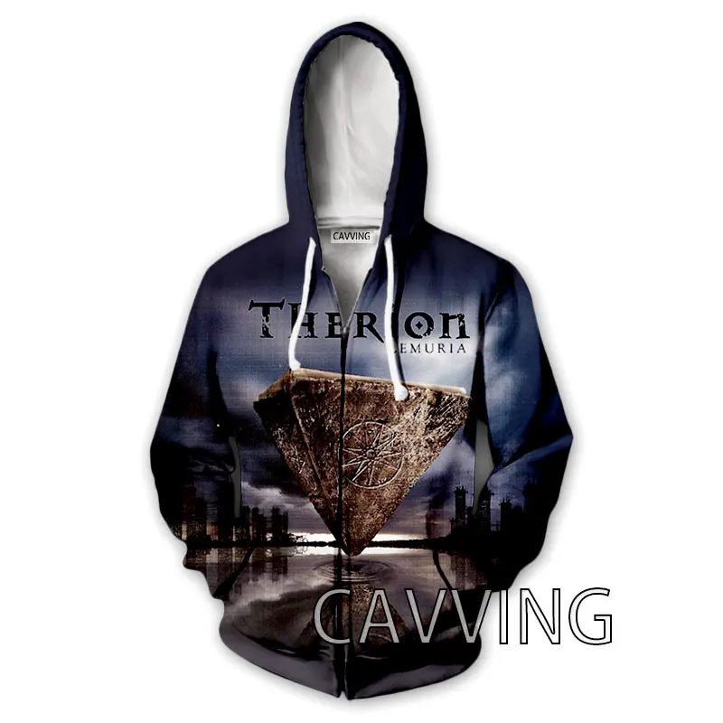 

New Fashion 3D Print THERION BAND Zipper Hoodies Zip Up Hooded Sweatshirts Harajuku Hoodie Hip Hop Sweatshirts