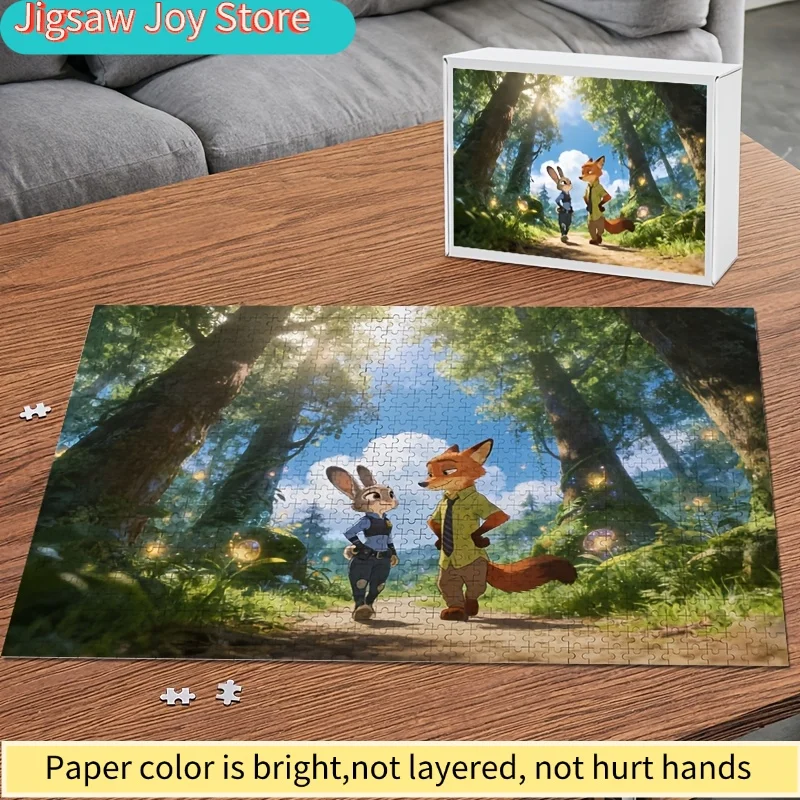 Puzzle de 1000 pièces Disney Zootopia Judy & Nick Wilde - Jeu de réflexion pour adultes, puzzles stimulants adaptés à la famille