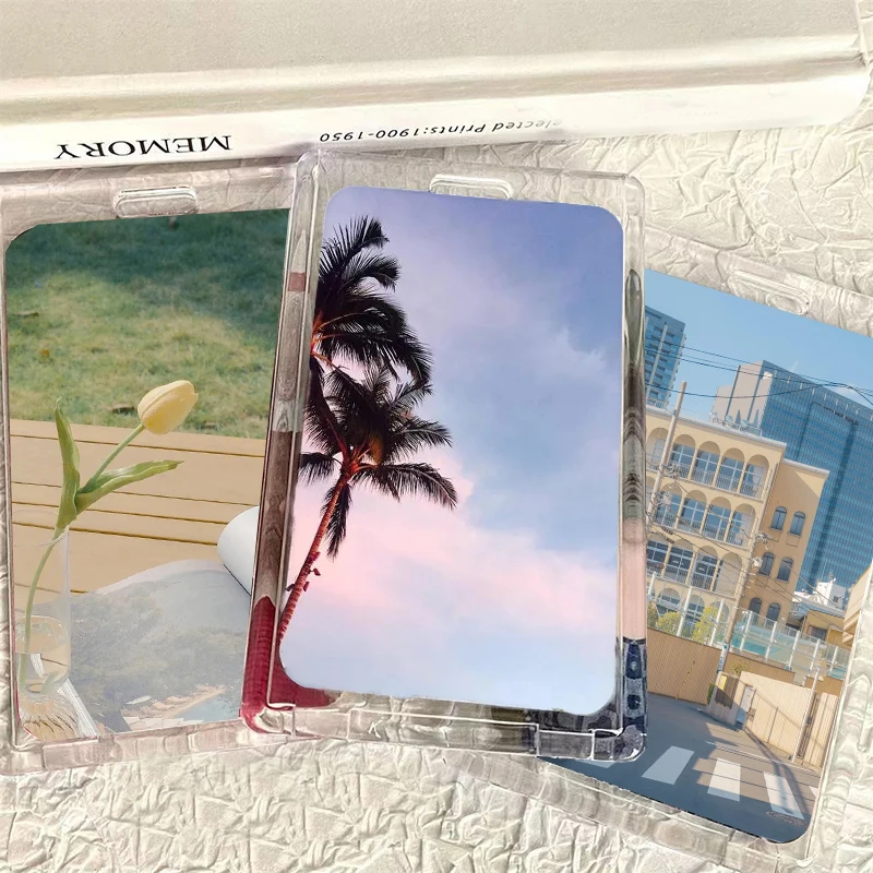 New Crystal Butterfly Pendant Card Holder Korean Version Ins Transparent Acrylic Card Cover Portable Student Campus Card Sleeve