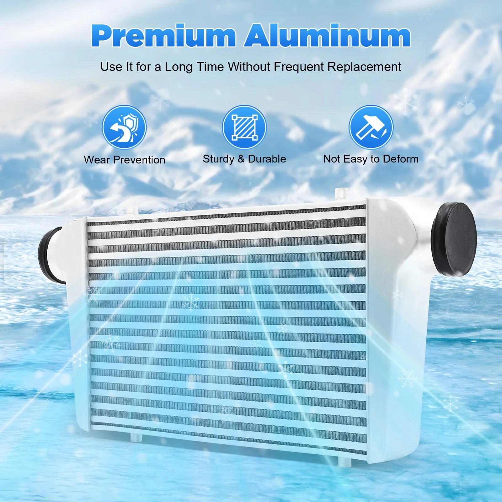 

Universal Intercooler,Front Mount Intercooler 3'' Inlet &Outlet Universal Aluminum Turbo Intercooler w/ for Turbo Charger System