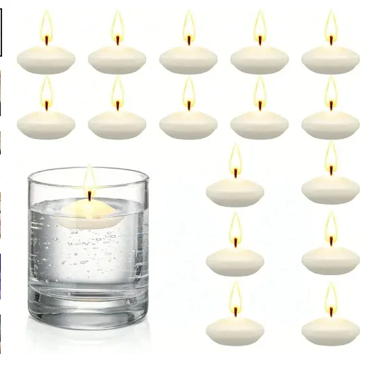 6/10/16Pcs Unscented Discs Candles Floating For Valentine's Day Party Wedding Home Bathtub Decor Romantic Confession Candlelight