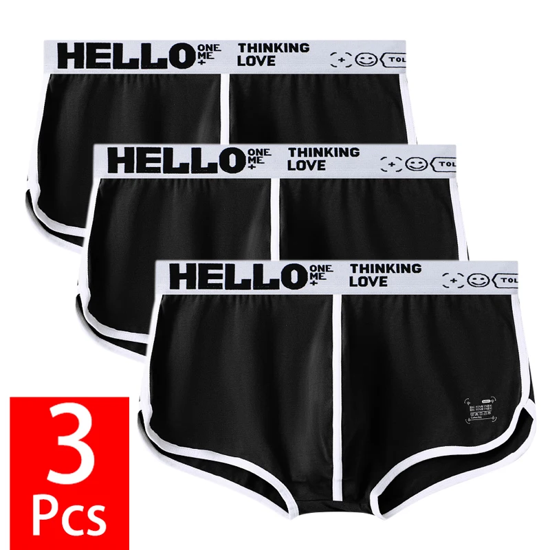 

3PCS/lot Mens Cotton Boxer Shorts Mid Waist Sexy Panties Soft Breathable U Convex Pouch Male Underpants Comfortable Undies Cueca