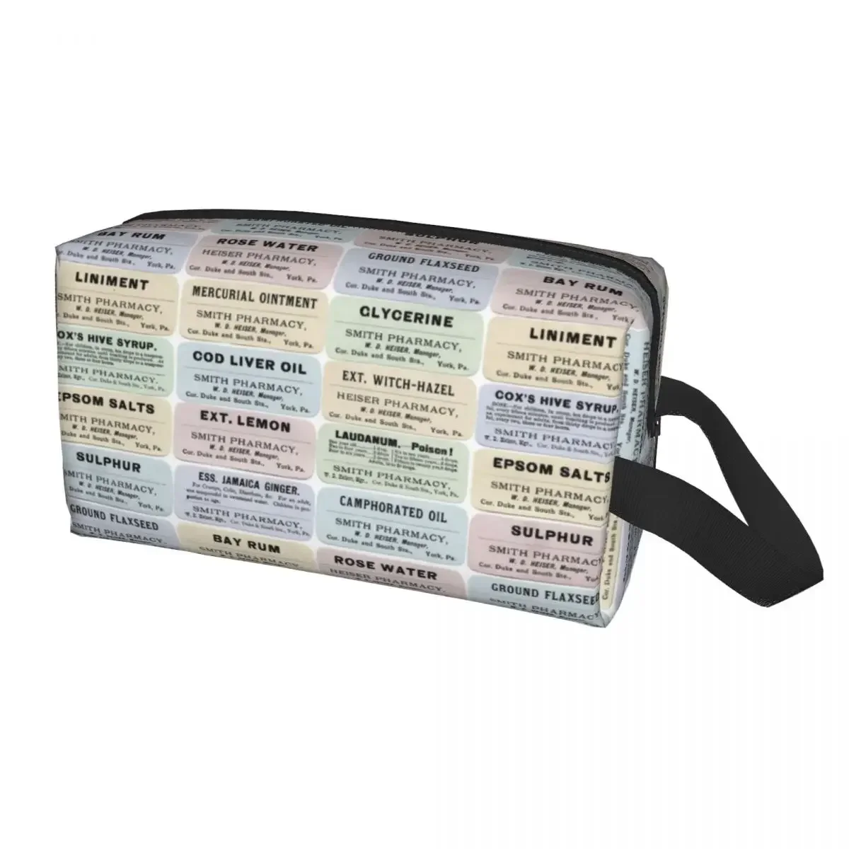 Anesthesia Medication Labels Toiletry Bag Doctor Nurse Medicine Makeup Cosmetic Organizer Ladies Beauty Storage Dopp Kit Case