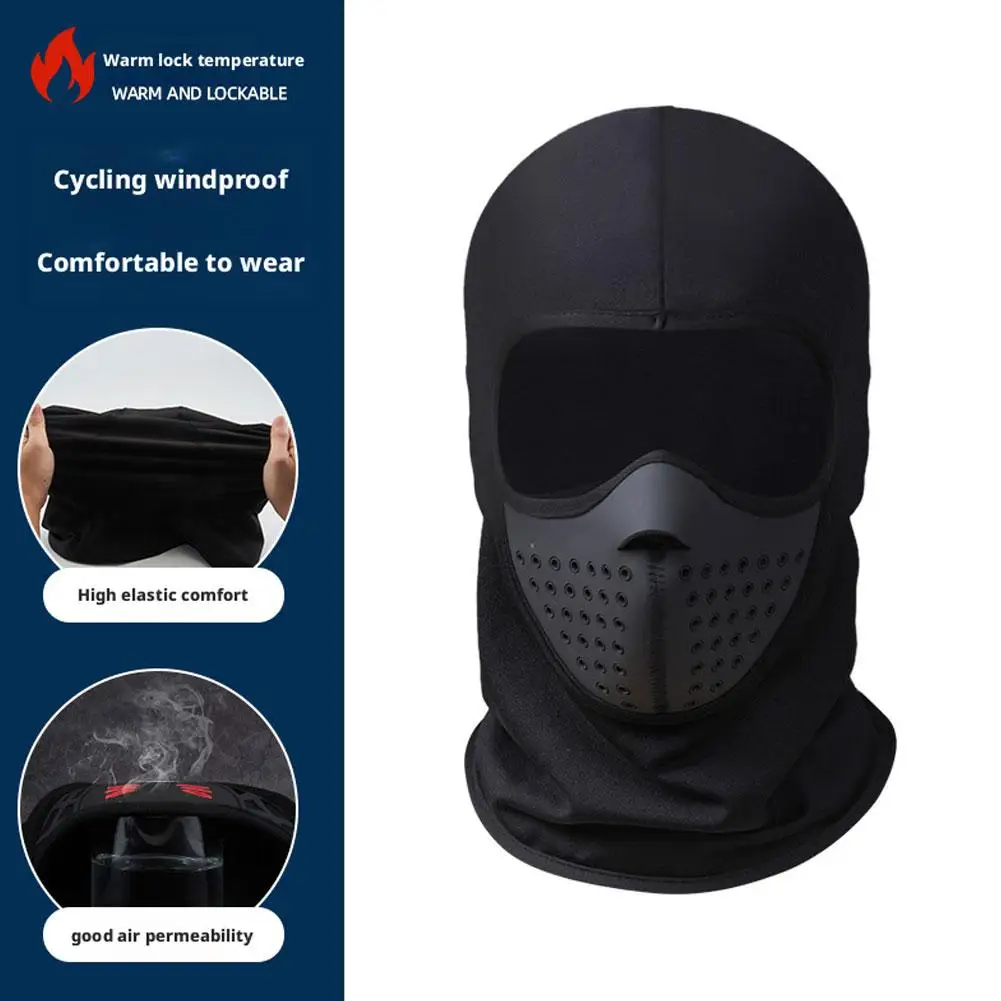 Maschera calda invernale Moto Scooter Equitazione Cappuccio fuoristrada Protezione antipolvere Accessorio Maske Traspirante Antivento F4R1
