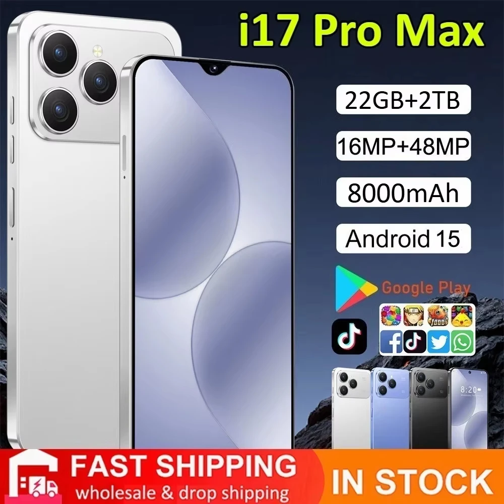 

HOT 2026 New Pad I17 Pro Max Tablet PC 7.3inch HD 4K Android 15 16GB+1TB 8000mAh Battery 4G 5G Dual Sim Card WiFi GPS Google Tab
