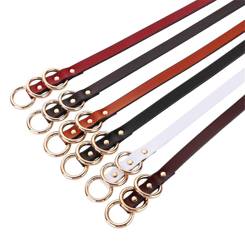 LA SPEZIA Women Belt Fashion Self Tie Waist Belt Genuine Leather Knot Thin Strap Red Black Ladies Belt for Dresses Accessories