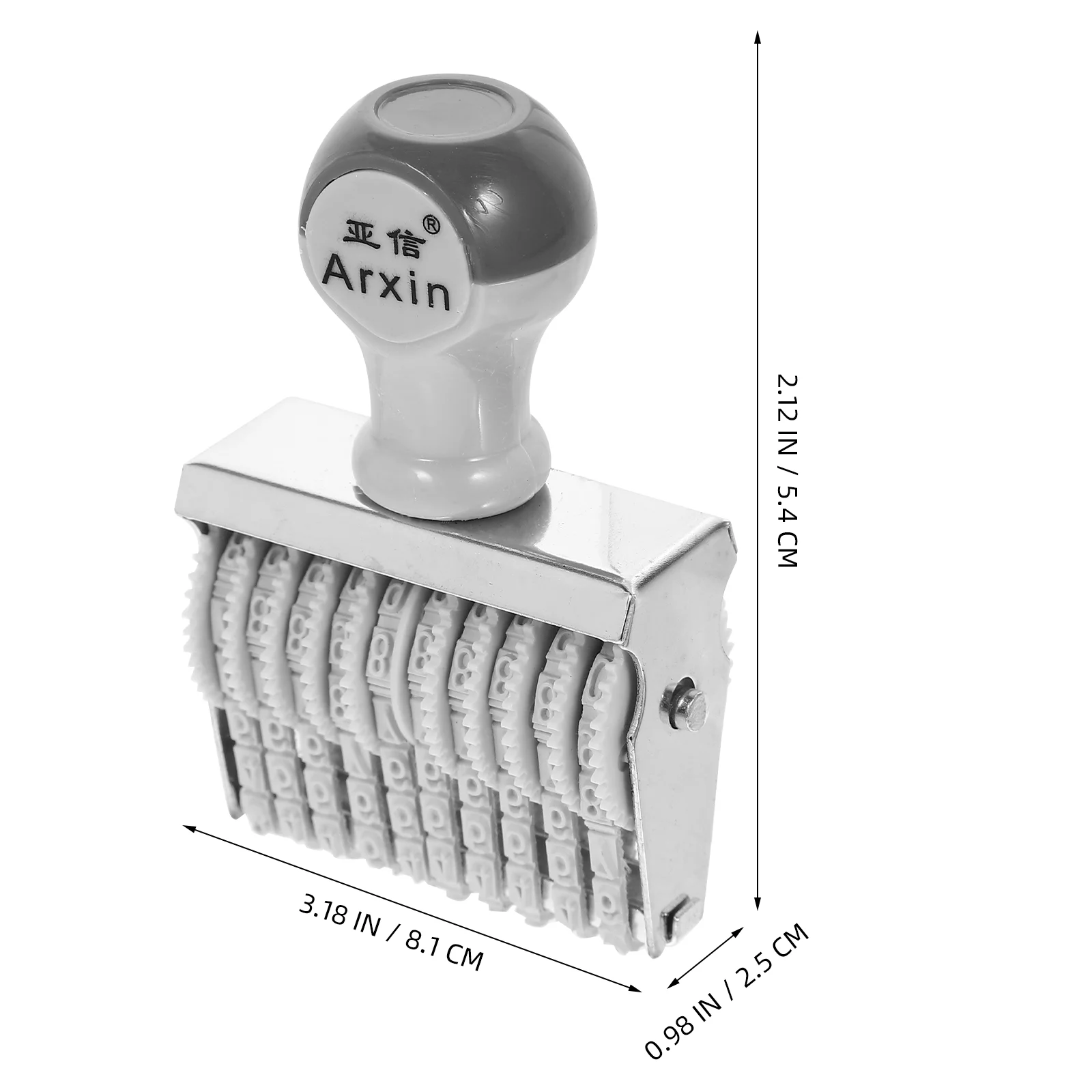 Multi-Uso Borracha Data Stamp, Número, Rolling Handle, Impressão Digital Diário, Arquivo, Stamper para Ferro, Acessório de escritório portátil