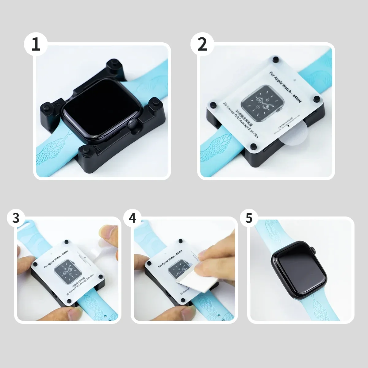 Protector de pantalla de bandeja de instalación para Apple Watch, Series 9, 8, 7, 6, 5, 4, 3, SE, protección para iWatch de 49mm, 45mm, 41mm, 44mm, 42mm, 40mm, 38mm