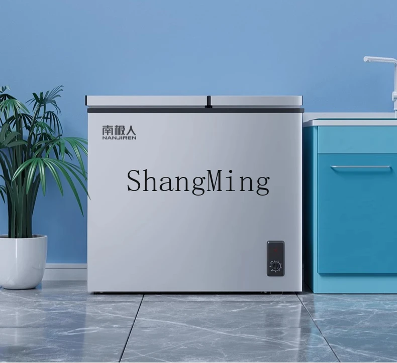 ZYY فريزر بدرجة حرارة مزدوجة منزلية صغيرة بباب مزدوج مجمدة لحفظ الطعام الطازج وموفر للطاقة