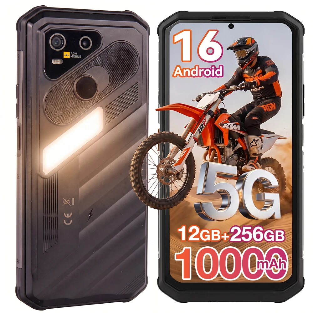 AGM X7 Rugged Smartphone 5G 12GB(6+6) 256GB 10000mAh Battery Android 16, 6.72" Screen NFC eSIM, 64MP Camera Wireless Charging
