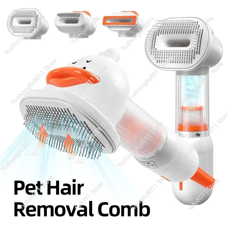 4-in-1ペットヘア掃除機ブロワー多機能抜け毛除去ノット解消コーム（犬猫用）