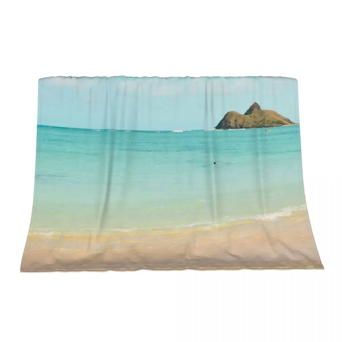 

Lanikai Hawaiian Ocean Beach Views Throw Blanket Thermal Summer Beddings Decorative Throw Blankets