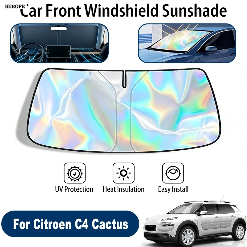 Windshield Sun Shade For Citroen C4 Cactus Foldable UV Reflective Front Window Sun Protection Cover Accessories