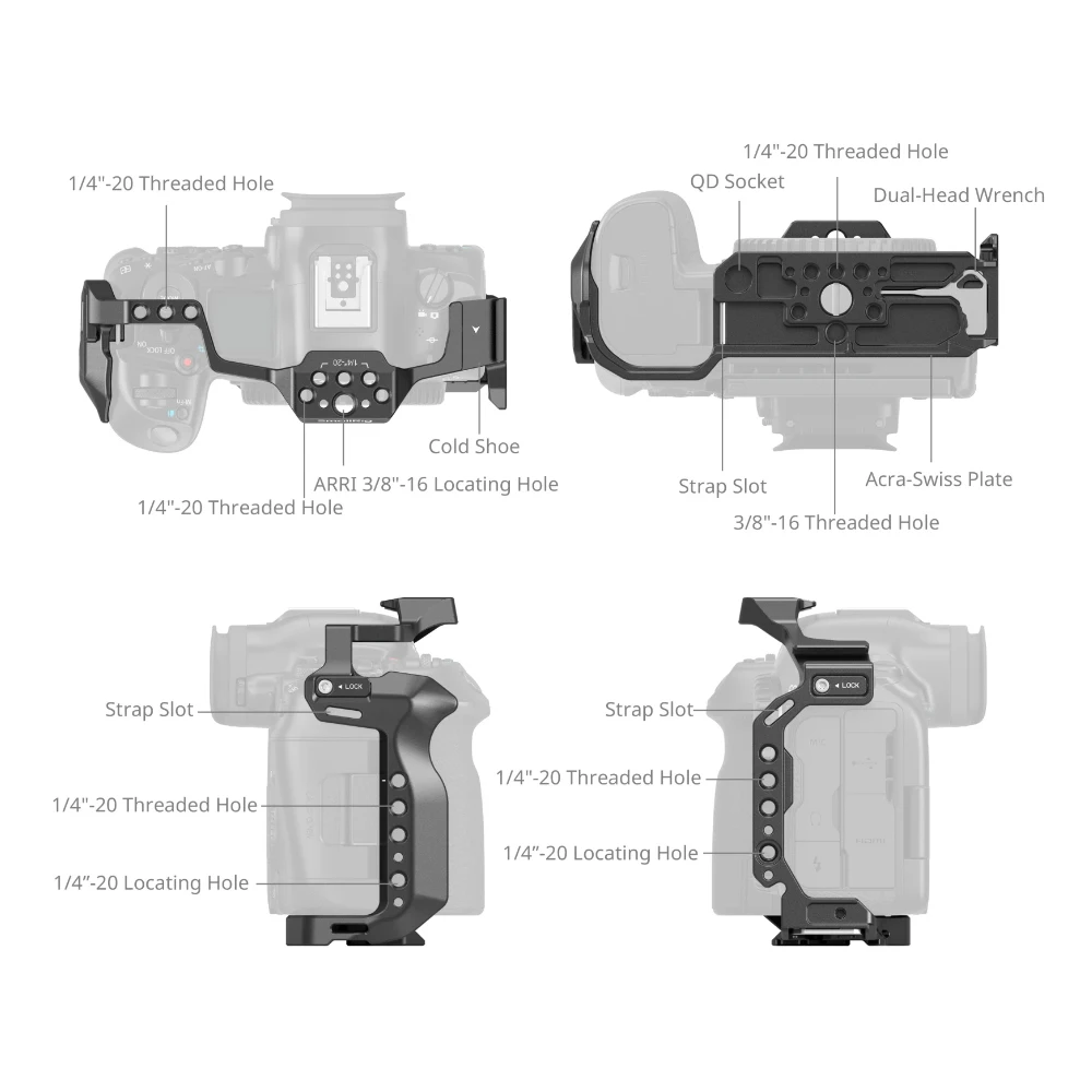 SmallRig L-Shape Mount Plate/Cameras Cage  for Canon EOS R5 Mark II,4983/4978