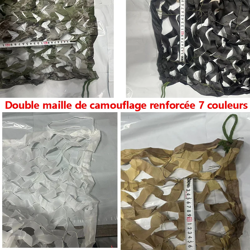 Reinforced camouflage net 2x10m 3x10m 3x5m 4x5m Beach pavilion garden sunshade canopy camouflage canvas net in 7 colors